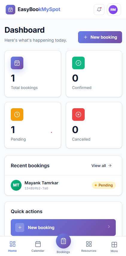 Dashboard screenshot
